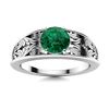 Image 1 : Natural 1.02 CTW Emerald Solitaire Ring 18K White Gold
