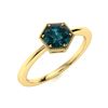 Image 2 : Natural 1.01 CTW Blue Diamond Solitaire Ring 14K Yellow Gold