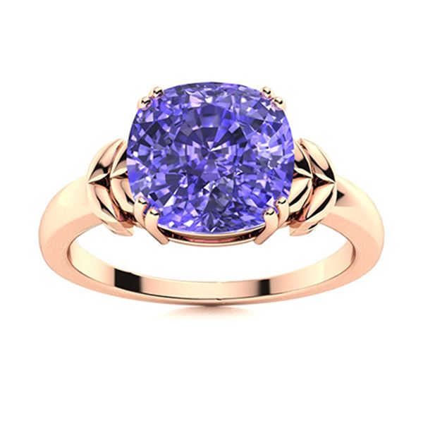Natural 2.21 CTW Tanzanite Solitaire Ring 14K Rose Gold