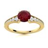 Image 1 : Natural 2.25 CTW Ruby & Diamond Engagement Ring 14K Yellow Gold