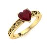 Image 2 : Natural 0.59 CTW Ruby Solitaire Ring 18K Yellow Gold