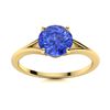 Image 1 : Natural 1.02 CTW Ceylon Sapphire Solitaire Ring 18K Yellow Gold