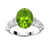 Image 1 : Natural 3.57 CTW Peridot & Diamond Engagement Ring 18K White Gold