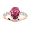 Image 1 : Natural 2.13 CTW Tourmaline & Diamond Engagement Ring 14K Rose Gold