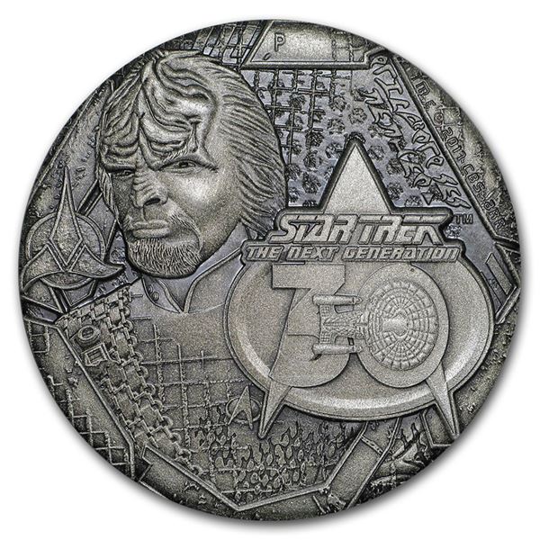 2017 TUV 1 oz Ag Star Trek: Next Generation LT Commander Worf Prf
