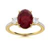 Image 1 : Natural 5.66 CTW Ruby & Diamond Engagement Ring 18K Yellow Gold