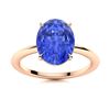 Image 1 : Natural 6.02 CTW Ceylon Sapphire Solitaire Ring 18K Rose Gold