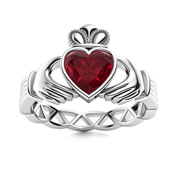 Natural 1.27 CTW Ruby Solitaire Ring 18K White Gold