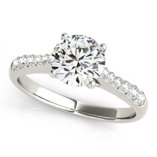 Natural 1 ctw Diamond Solitaire Ring 14k White Gold