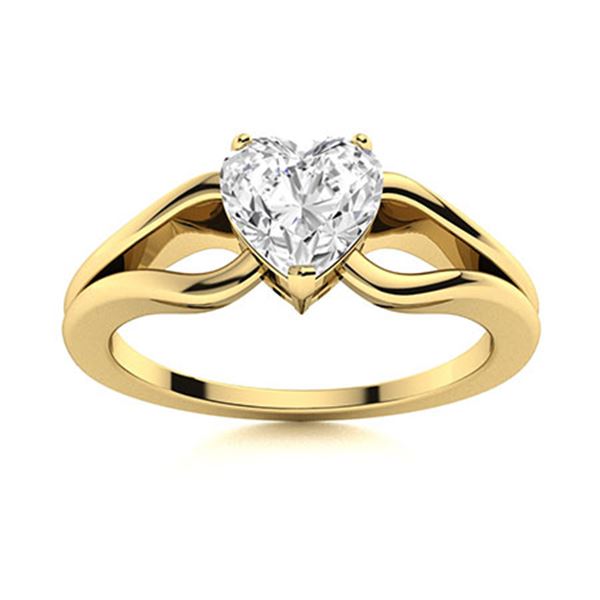 Natural 0.76 CTW Diamond Solitaire Ring 14K Yellow Gold