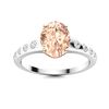 Image 1 : Natural 1.28 CTW Morganite & Diamond Engagement Ring 18K Rose Gold