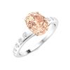 Image 2 : Natural 1.28 CTW Morganite & Diamond Engagement Ring 18K Rose Gold
