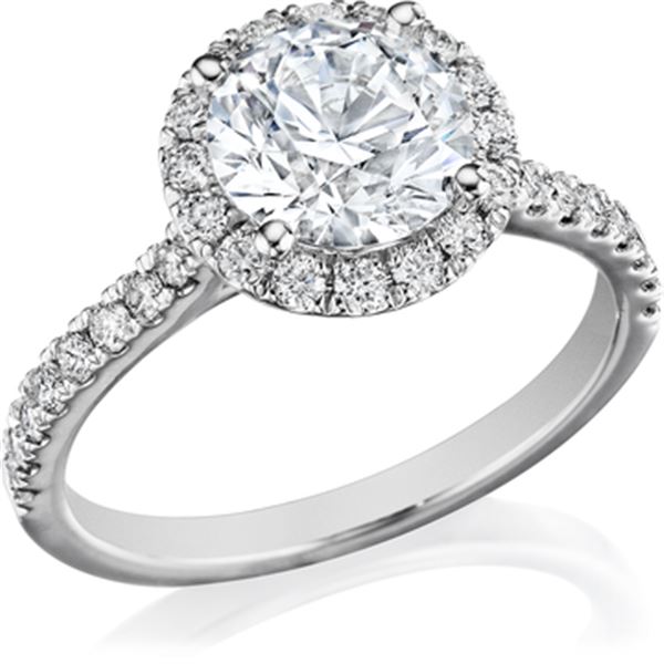 Natural 2.77 CTW Halo Round Cut Diamond Engagement Ring 18KT White Gold