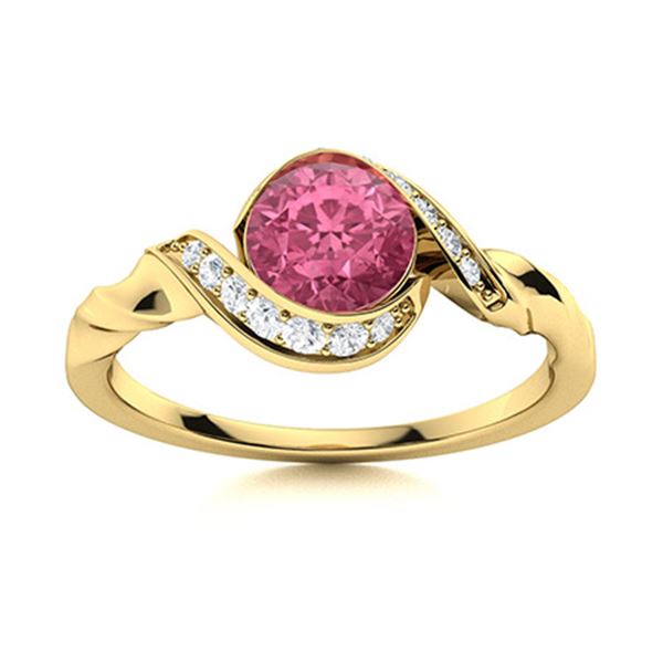 Natural 1.19 CTW Tourmaline & Diamond Engagement Ring 18K Yellow Gold