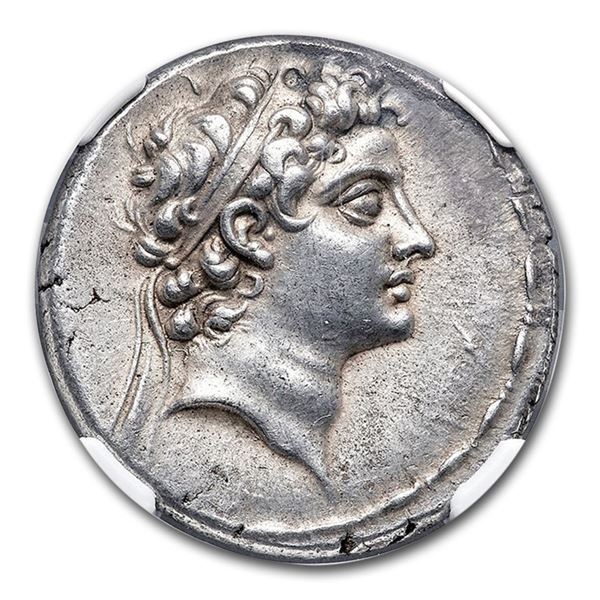 Seleucid Kingdom Antiochus V Tetradrachm (164-162 BC) Ch XF* NGC
