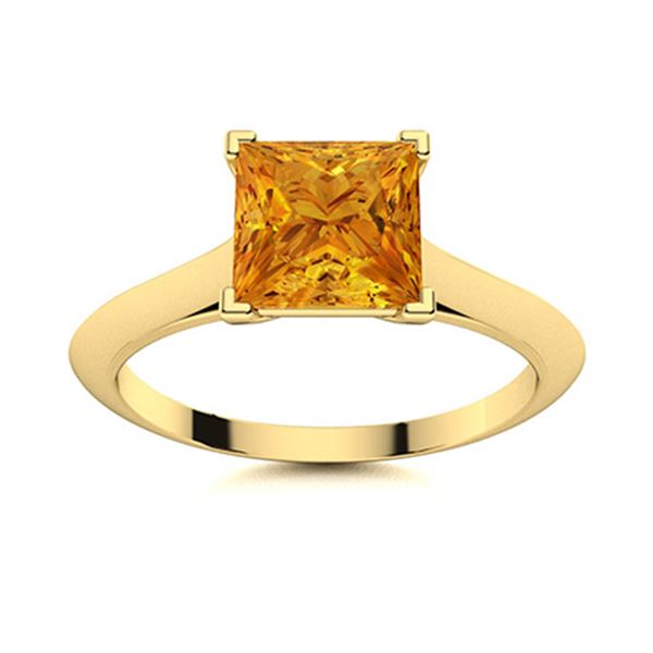 Natural 1.09 CTW Citrine Solitaire Ring 18K Yellow Gold
