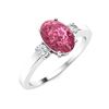 Image 2 : Natural 2.20 CTW Tourmaline & Diamond Engagement Ring 18K White Gold