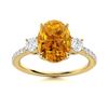 Image 1 : Natural 4.07 CTW Citrine & Diamond Engagement Ring 14K Yellow Gold