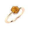 Image 2 : Natural 0.41 CTW Citrine Solitaire Ring 14K Rose Gold
