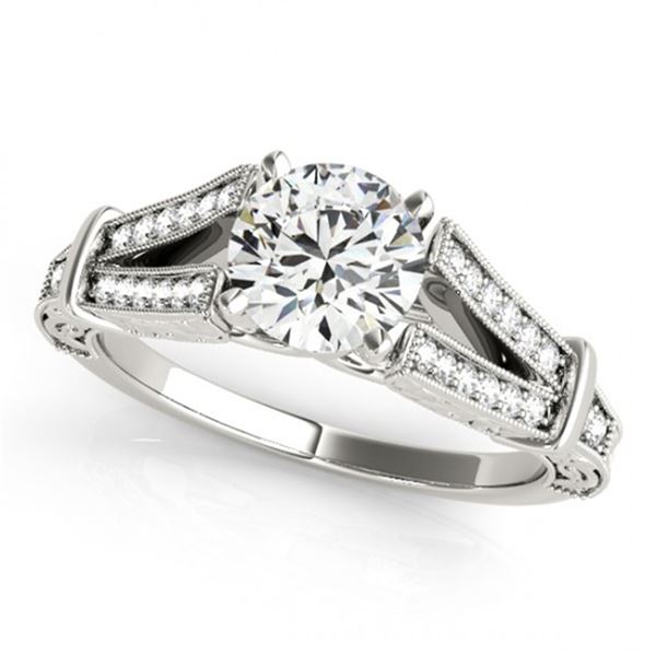 Natural 1 ctw Diamond Solitaire Antique Ring 14k White Gold