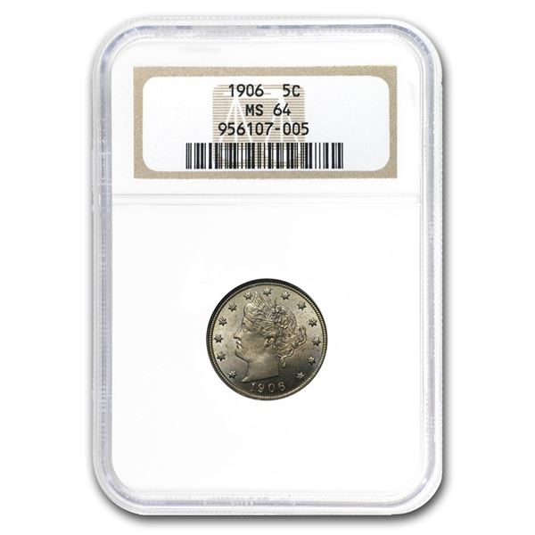 1906 Liberty Head V Nickel MS-64 NGC
