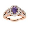 Image 1 : Natural 0.85 CTW Iolite & Diamond Engagement Ring 14K Rose Gold