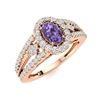 Image 2 : Natural 0.85 CTW Iolite & Diamond Engagement Ring 14K Rose Gold