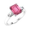 Image 2 : Natural 1.17 CTW Tourmaline & Diamond Engagement Ring 14K White Gold