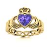 Image 1 : Natural 0.66 CTW Tanzanite Solitaire Ring 18K Yellow Gold