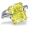 Image 1 : Natural 5.55 CTW Canary Yellow Cushion Cut Diamond Engagement Ring 18KT Two-tone