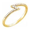 Image 1 : Natural 0.15 CTW Zig Zag Diamond Ring 14KT Yellow Gold