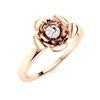 Image 2 : Natural 0.12 CTW Diamond Solitaire Ring 18K Rose Gold