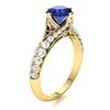 Image 2 : Natural 1.83 CTW Sapphire & Diamond Engagement Ring 14K Yellow Gold