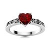 Image 1 : Natural 0.55 CTW Garnet Solitaire Ring 18K White Gold