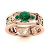 Image 1 : Natural 0.48 CTW Emerald & Diamond Engagement Ring 18K Rose Gold