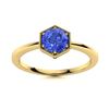 Image 1 : Natural 1.32 CTW Ceylon Sapphire Solitaire Ring 18K Yellow Gold