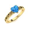 Image 2 : Natural 0.51 CTW Topaz Solitaire Ring 18K Yellow Gold