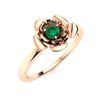 Image 2 : Natural 0.11 CTW Emerald Solitaire Ring 14K Rose Gold