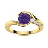 Image 1 : Natural 0.81 CTW Amethyst & Diamond Engagement Ring 14K Yellow Gold