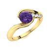 Image 2 : Natural 0.81 CTW Amethyst & Diamond Engagement Ring 14K Yellow Gold