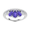 Image 1 : Natural 1.09 CTW Tanzanite & Diamond Engagement Ring 14K White Gold