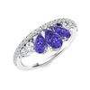Image 2 : Natural 1.09 CTW Tanzanite & Diamond Engagement Ring 14K White Gold