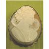 Image 1 : Elegant Lady Carved Shell Cameo 800 Silver #1660007