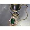 Image 1 : RHJ Rich Simulated Emerald (YAG) & CZ Pendant  #1660023