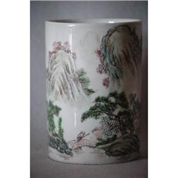 Chinese  Famille  Roce  Porcelain  Pen  Holder #1660216