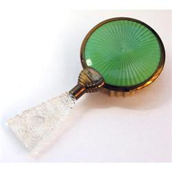 Guilloche and Glass Ladies Vanity Hair Brush #1660379