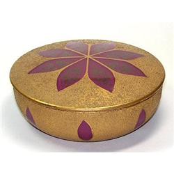 Gold Encrusted Amethyst Glass Powder Jar #1660411