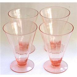 Pink Depression Glass Large Footed Tumblers #1660422