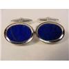 Image 1 : Pair of White Gold and Lapis Cufflinks. #1660528