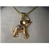 Image 1 : 14K 2-Tone Gold Sapphire Elephant Slide Pendant#1660652